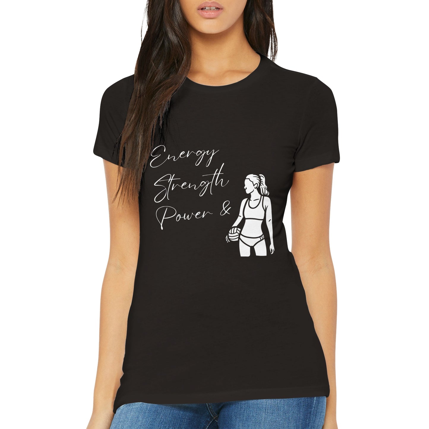ESP + Sand VB Player Premium Womens Crewneck T-shirt