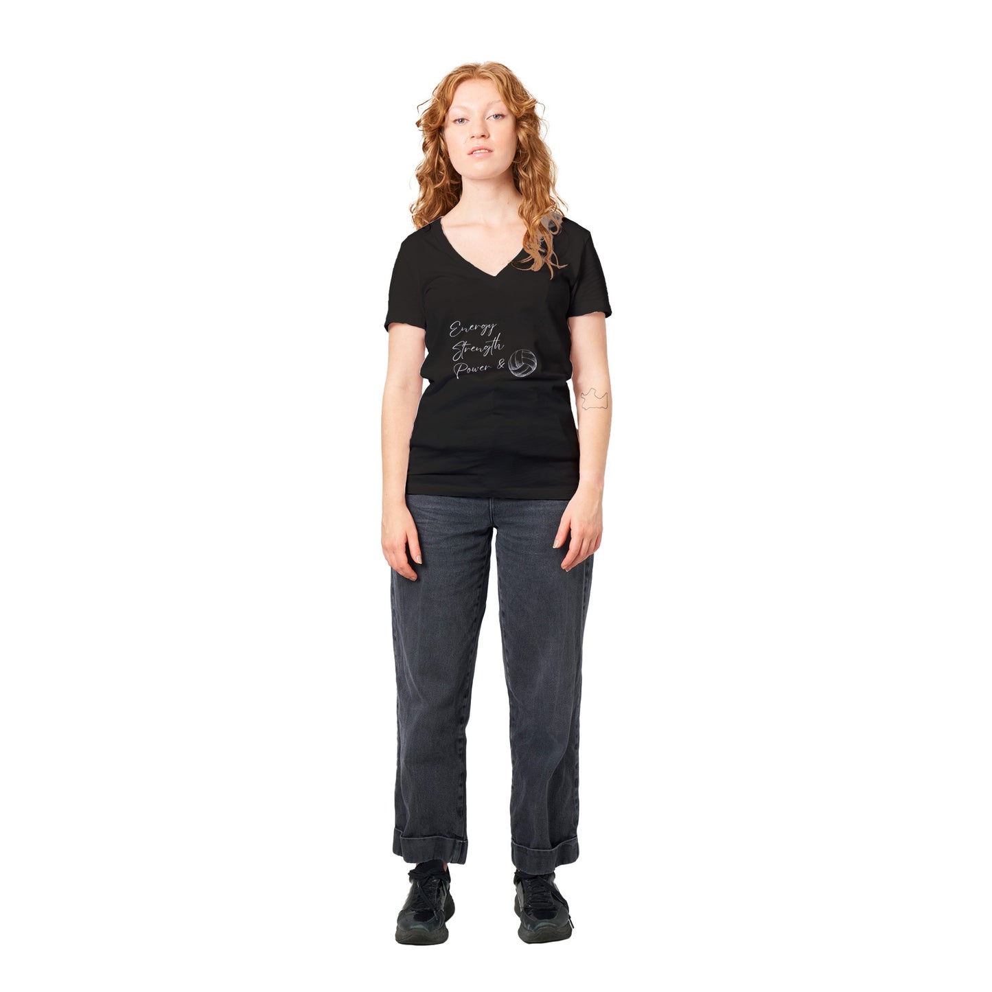 ESP + Volleyball Premium Womens V-Neck T-shirt