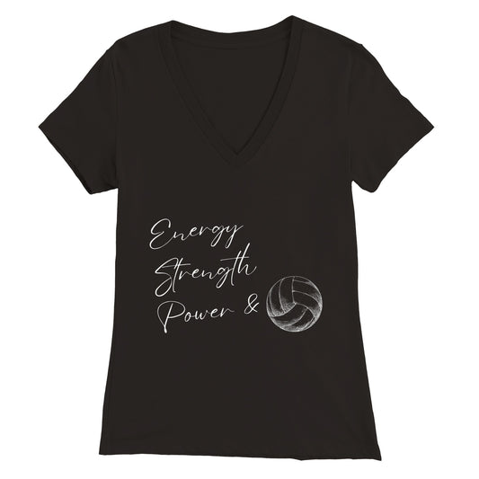 ESP + Volleyball Premium Womens V-Neck T-shirt