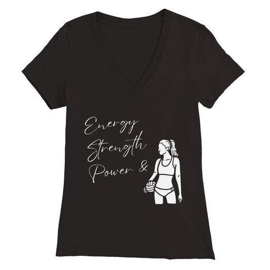 ESP + Sand VB Player Premium Womens V-Neck T-shirt
